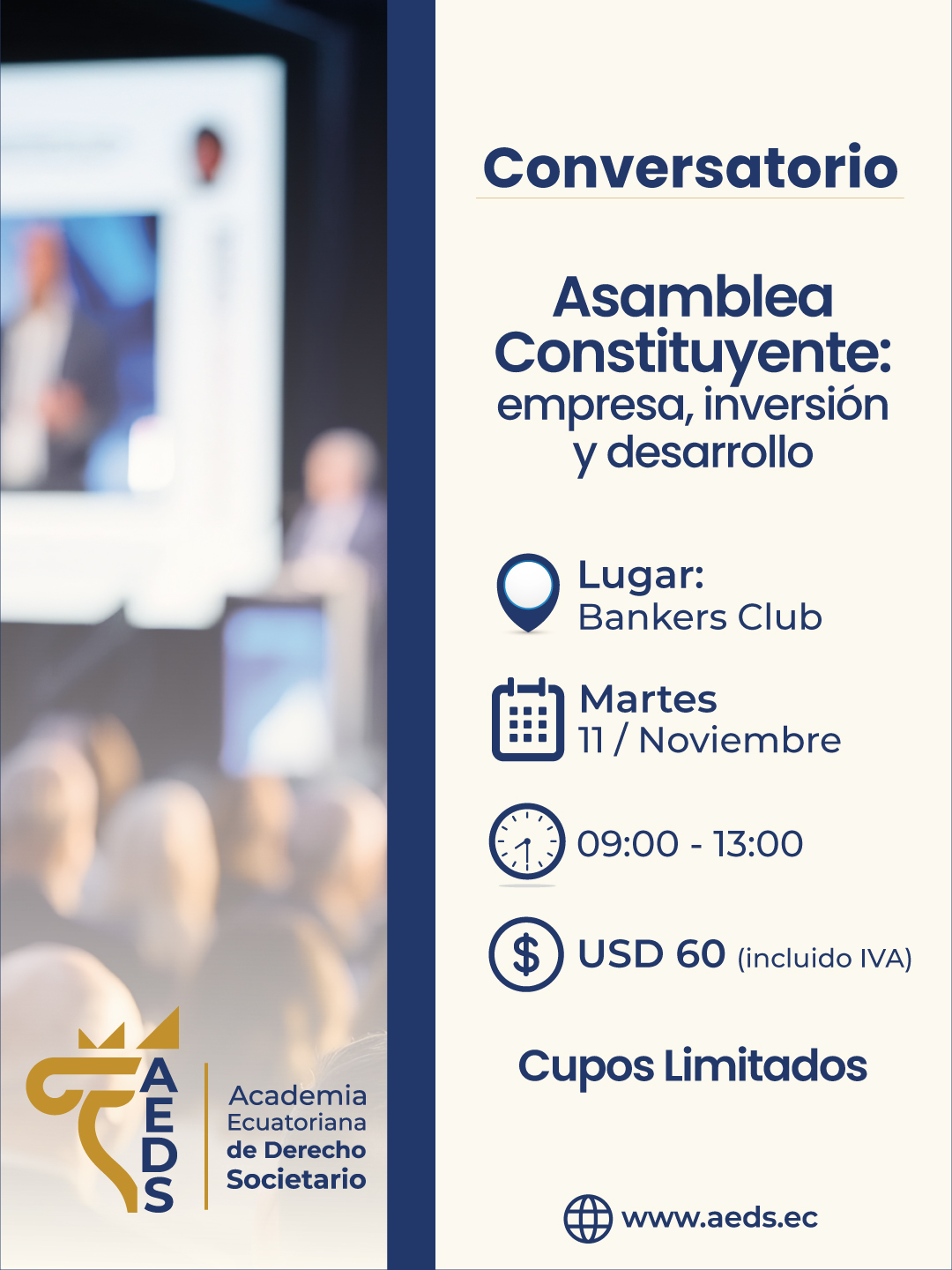 AEDS: Conversatorio sobre Asamblea Constituyente: empresa, inversión y desarrollo.  AEDS: Conversatorio sobre Asamblea Constituyente: empresa, inversión y desarrollo.